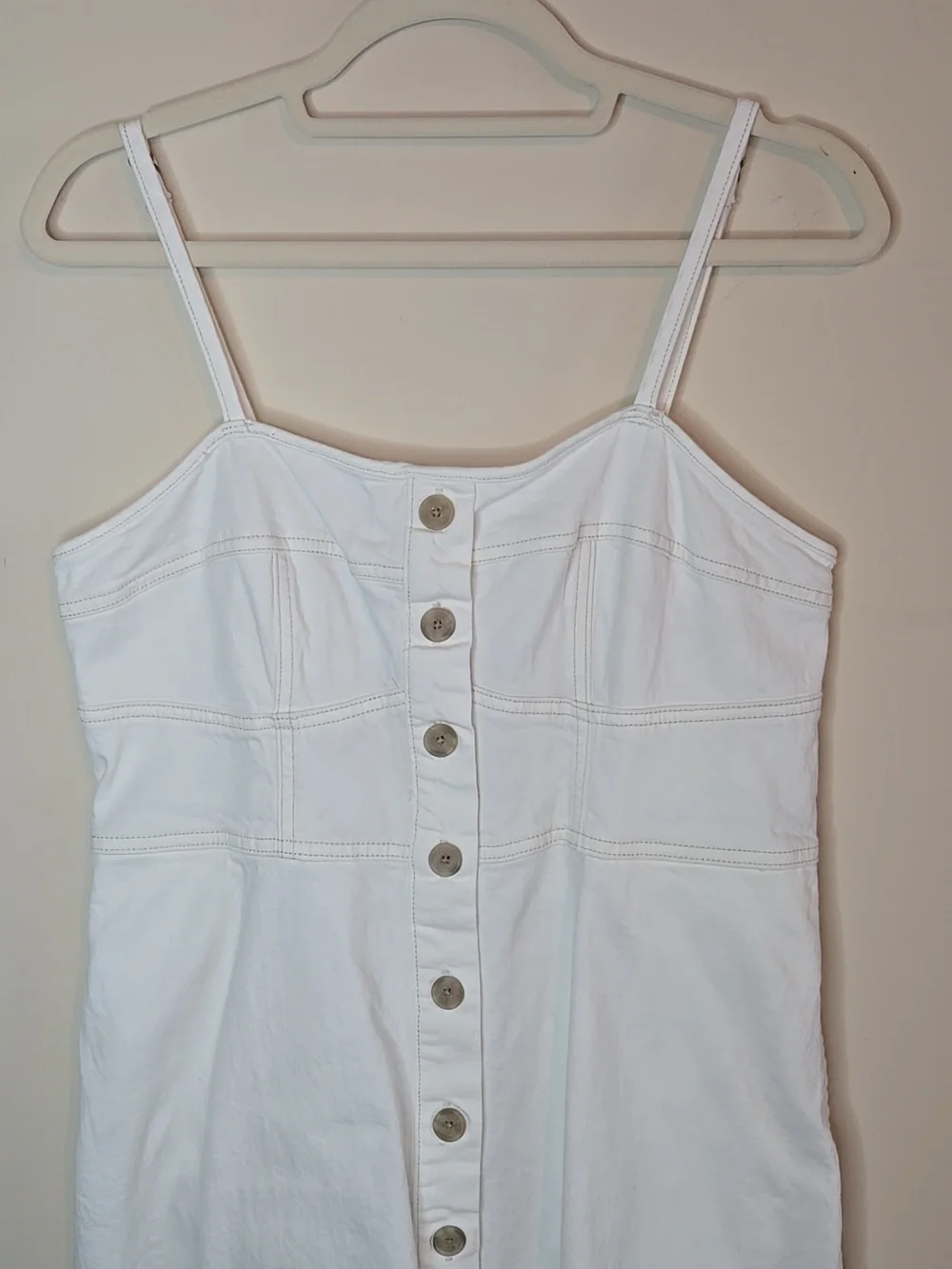Universal Thread White Denim Dress Button Front Cottagecore Summer Large - Picture 3 of 10